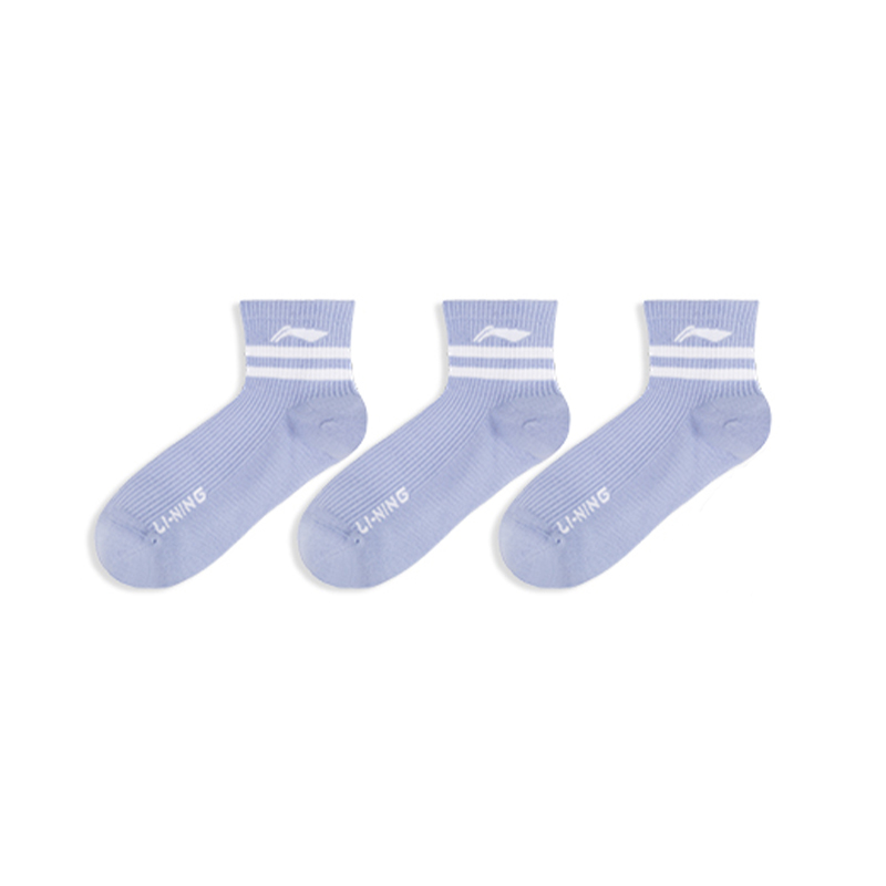 Li Ning Ankle Socks Unisex 3 Pack Blue
