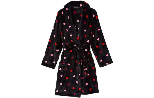 Victoria's Secret Comfortable Soft Velvet Lace Up Home Thickened And Fleece Lined For Warmth Sleep Robe Women's