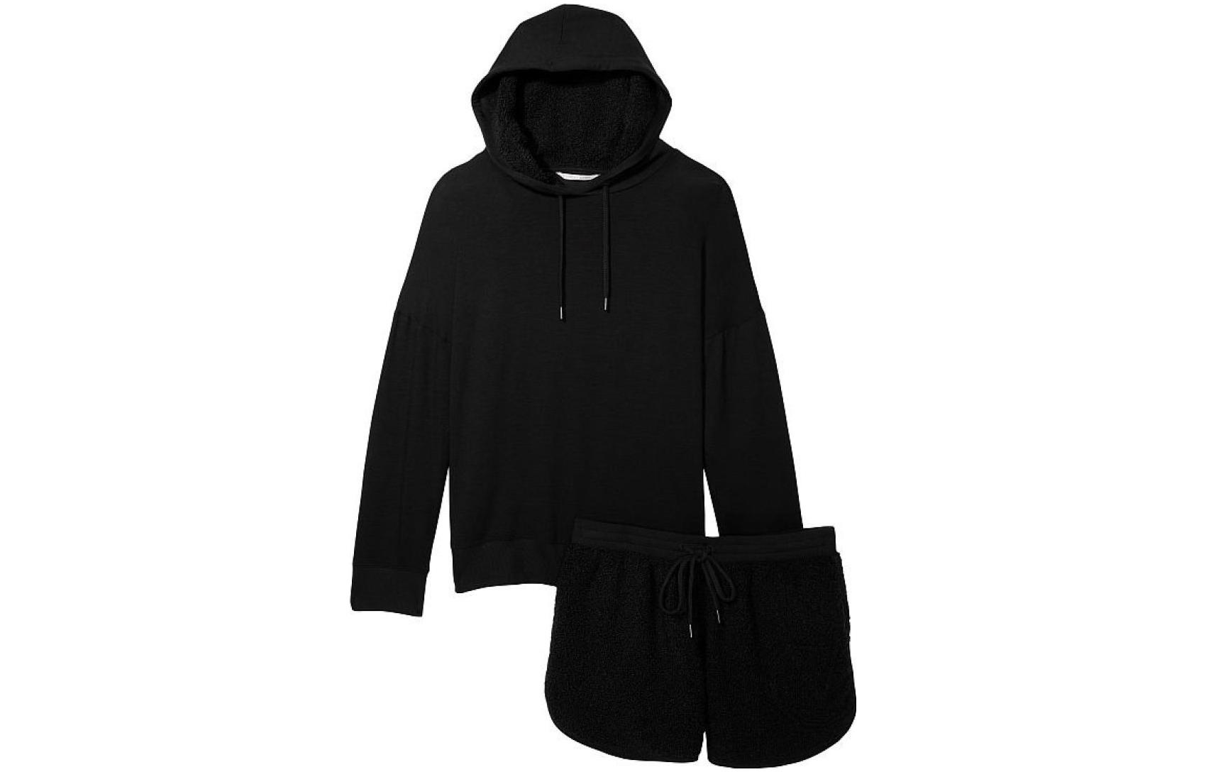 Женская пижама Victoria's Secret Hoodie & Shorts (черная)