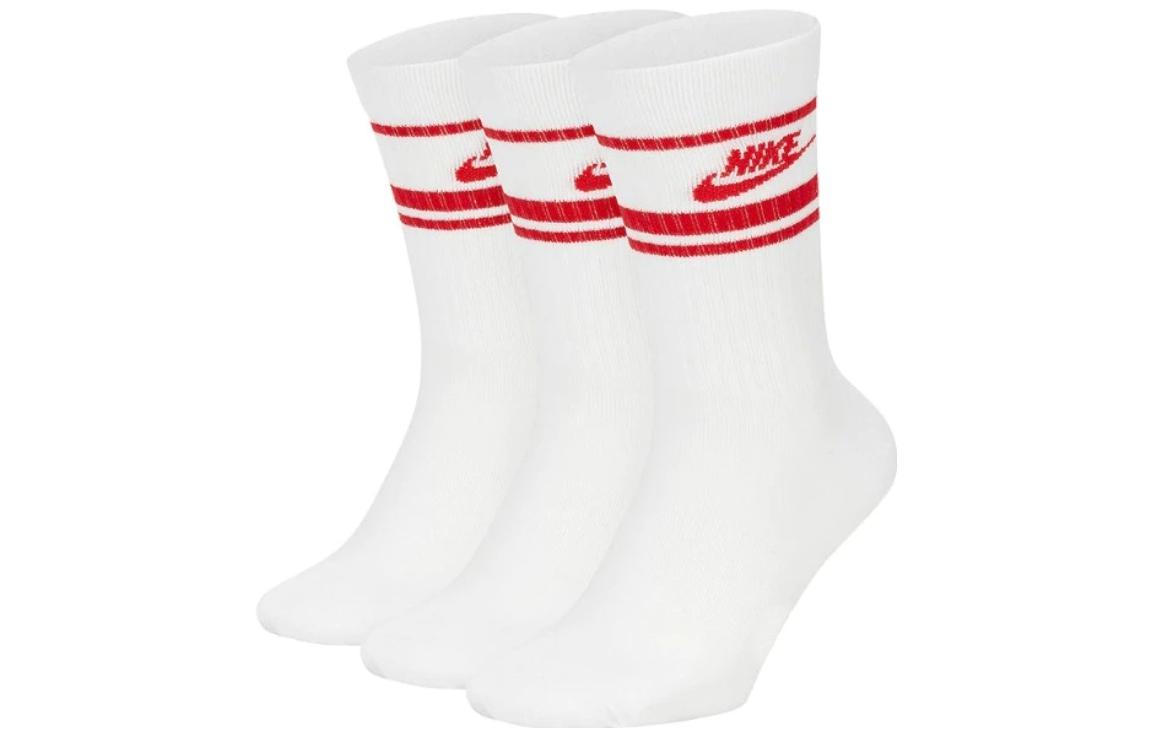 Nike Crew Socks Unisex 3 Pack Red White