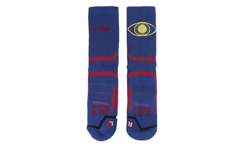 Li Ning x MANWEIQIYIBOSHI,LIANMINGKUAN Crew Socks Men’s 1 Pack Navy Blue