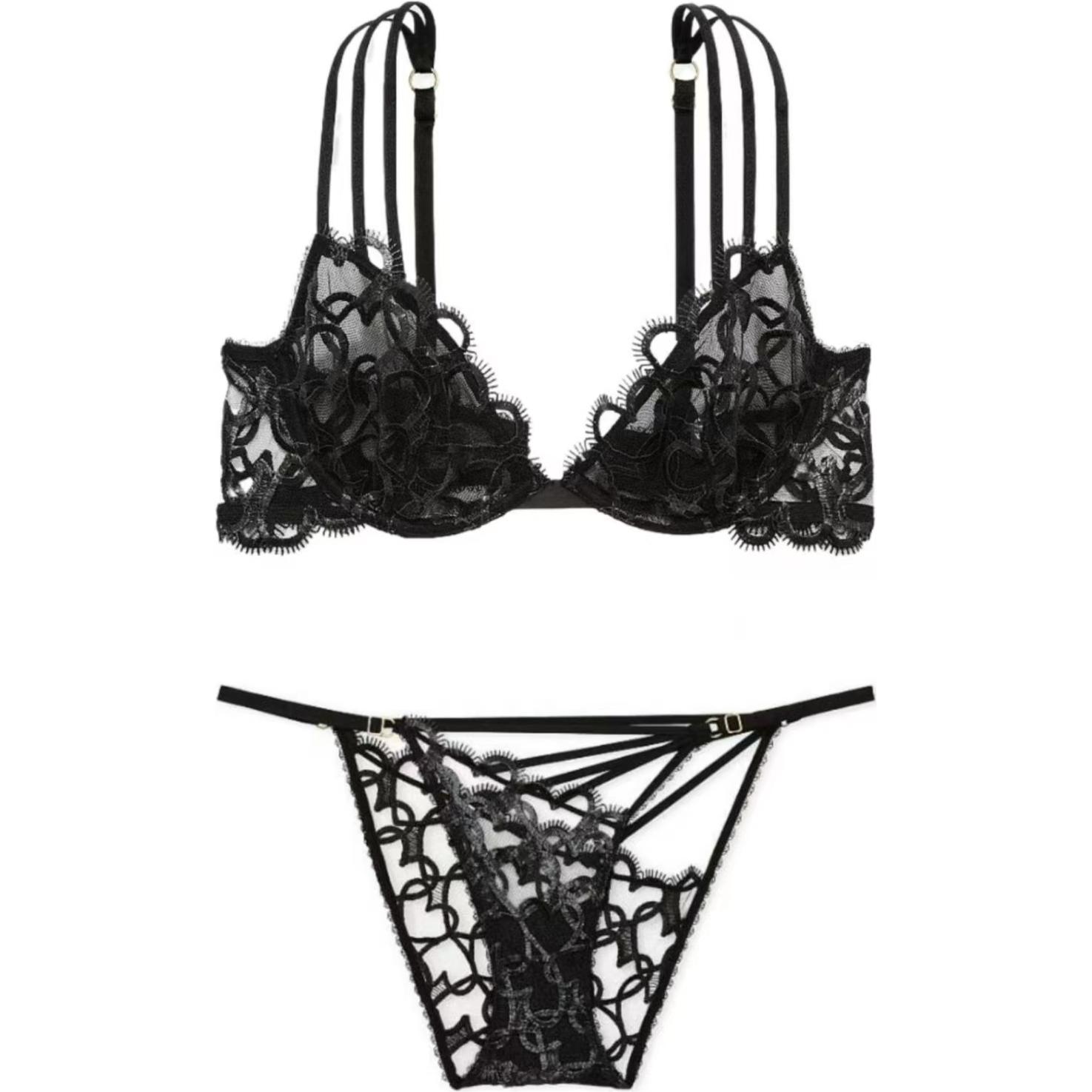 Женский комплект белья Victoria's Secret (черный)