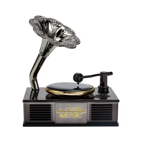 Sixty to Zero Car Solar Phonograph Perfume Ornaments Rotating Records Car Aromatherapy Universal Four Seasons Retro Record Player
