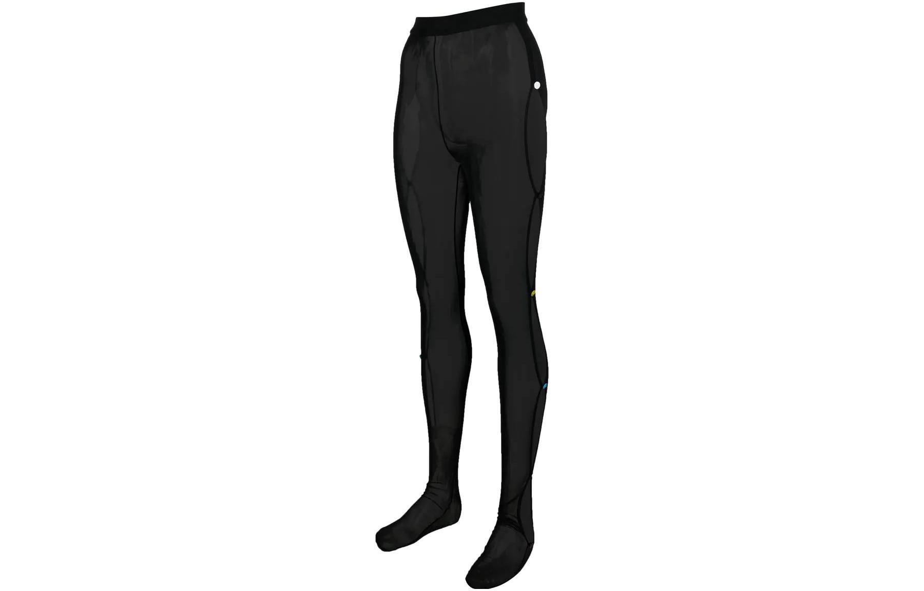 VERSACE Cut Out Mesh Tights Black