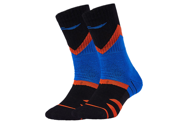 Li Ning Basketball Socks Men’s Combo Set Black Blue Orange