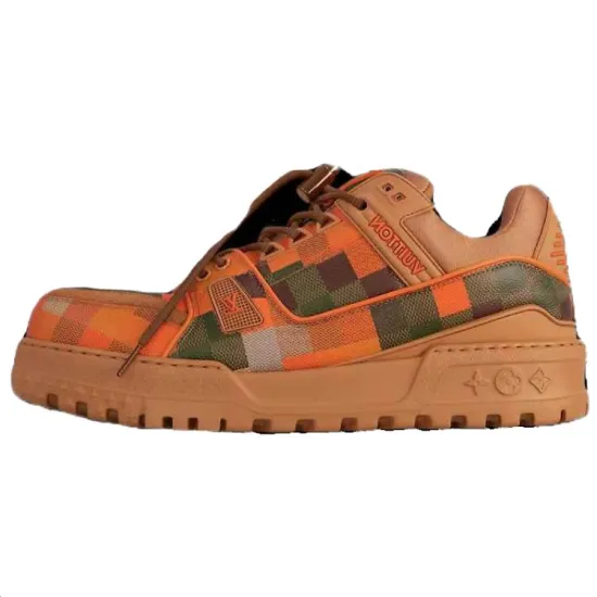 LOUIS VUITTON Skateboard Shoes Men Low-Top Dark Brown