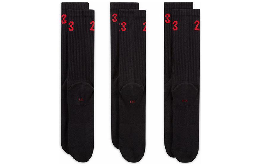 Jordan Crew Socks Unisex 3 Pack Black