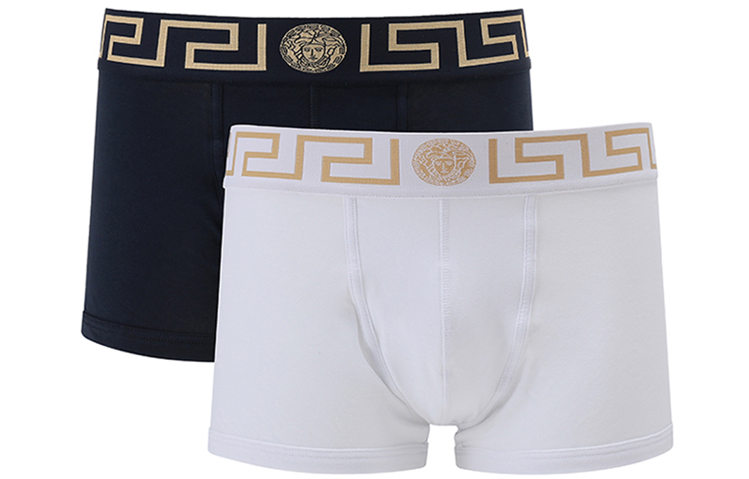 VERSACE VERSACE SS22 Color Pattern Trim Logo Boxer Briefs Men's Style