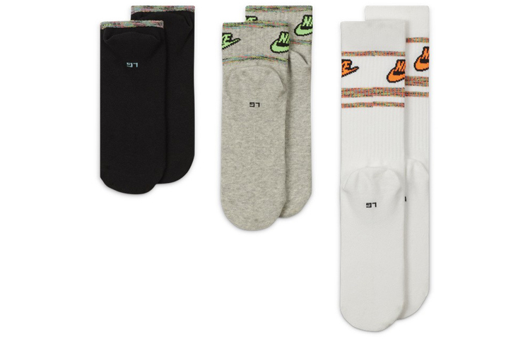 Nike Ankle Socks Unisex 3 Pack White/Gray/Black