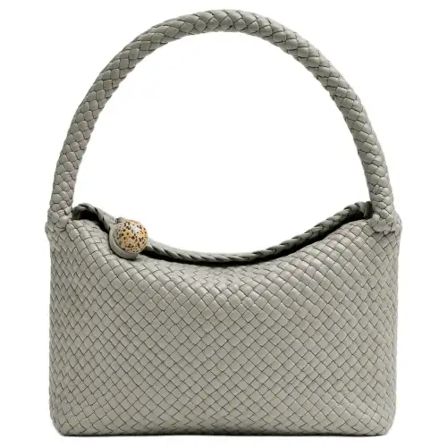 Bottega Veneta Calfskin Handbag Small Women's Agate Gray