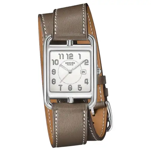 HERMES Wrist Watches Quartz Movement Cow Leather Strap 37*29mm White Dial Women's Watch