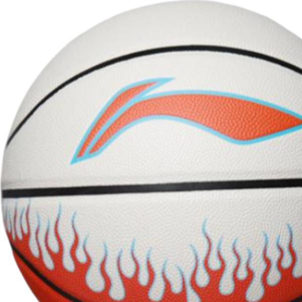 Li Ning Moisture Absorbing Leather Basketball White Red Size 7 Ball Indoor, Outdoor, All