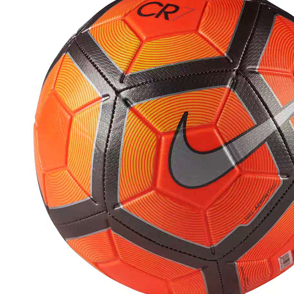 Nike Size 5 Soccer Ball Rubber Unisex Dark Red Pie Orange Silver
