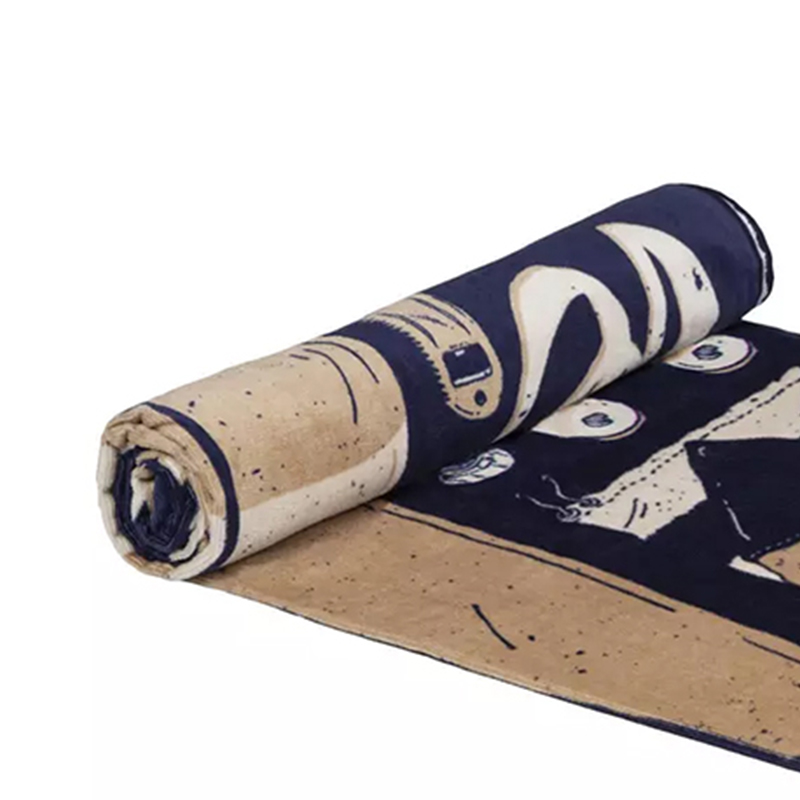 DECATHLON Athletic Equipment Beach Towel Cotton Midnight Blue, Lunar Rock Gray