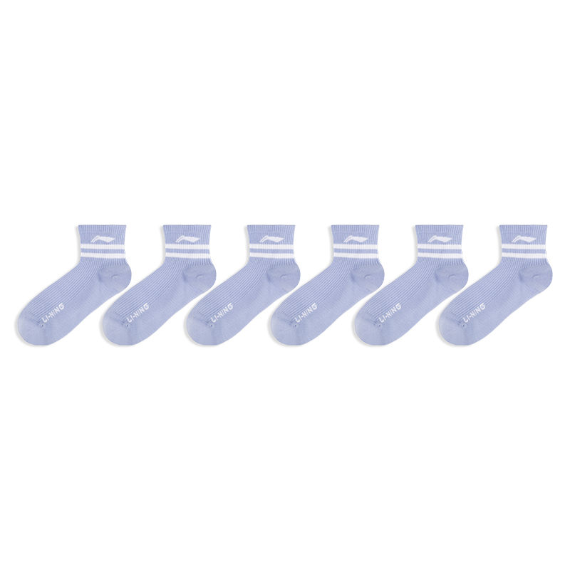 Li Ning Ankle Socks Unisex 6 Pack Blue