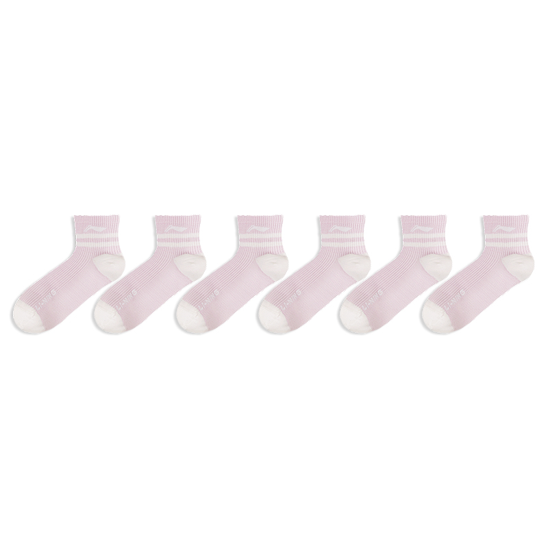 Li Ning Ankle Socks Sports Socks Unisex 6 Pack Pink