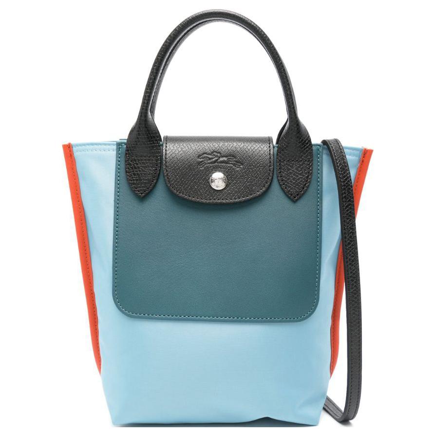 Женская сумка LONGCHAMP Le Pliage Re-play 3.0 (сине-оранжевая)