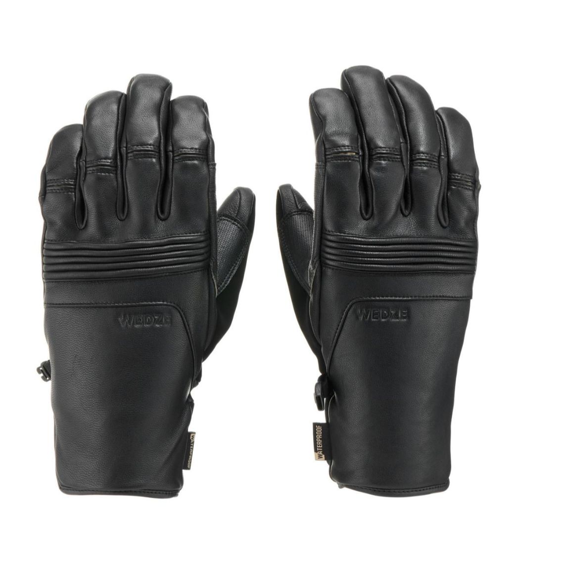 DECATHLON Ski Gloves Leather Water Resistant Outer Material, Adjustable Gloves Unisex