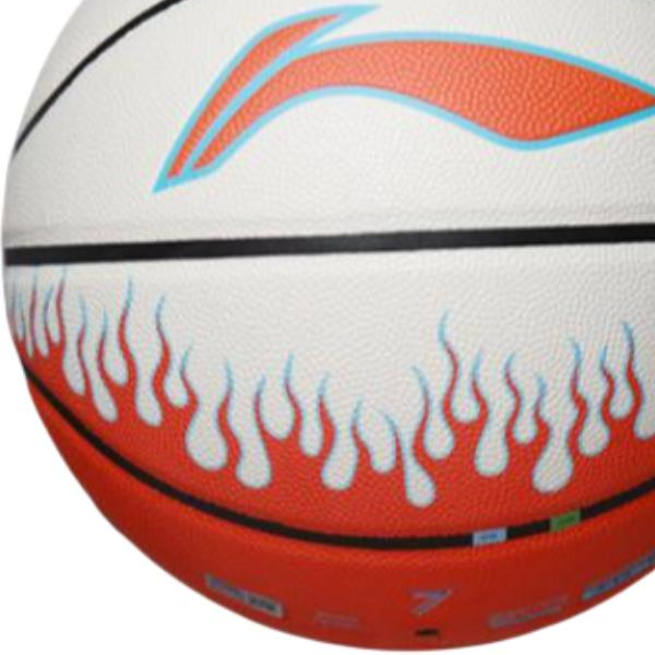 Li Ning Moisture Absorbing Leather Basketball White Red Size 7 Ball Indoor, Outdoor, All