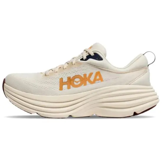 HOKA ONE ONE Bondi 8 Running Shoes Men Low-Top Ecru