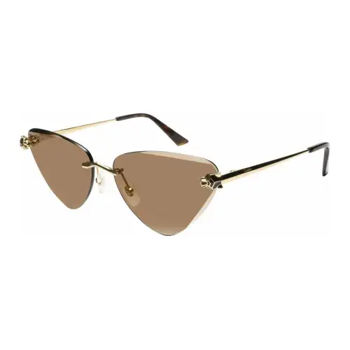 CARTIER Metal Cat Eye Sunglasses Women's Gold