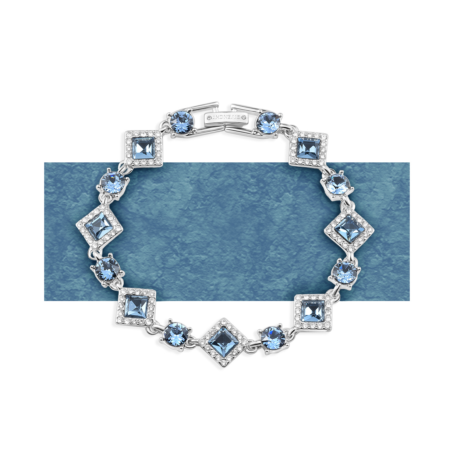 Коллекция Givenchy Fortuna с квадратным бриллиантом синий Хрустальный сахар металлический Кристаллический браслет женский голубой