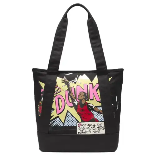 Jordan Cotton Tote Bag, Shopping Bag, Shoulder Bag, Handbag Unisex Black