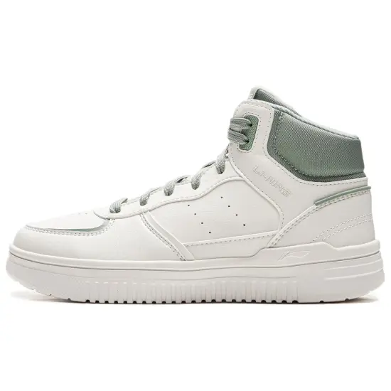 LINING Qingyun Casual Shoes Women's High-Top Mist White/Water Gray Green