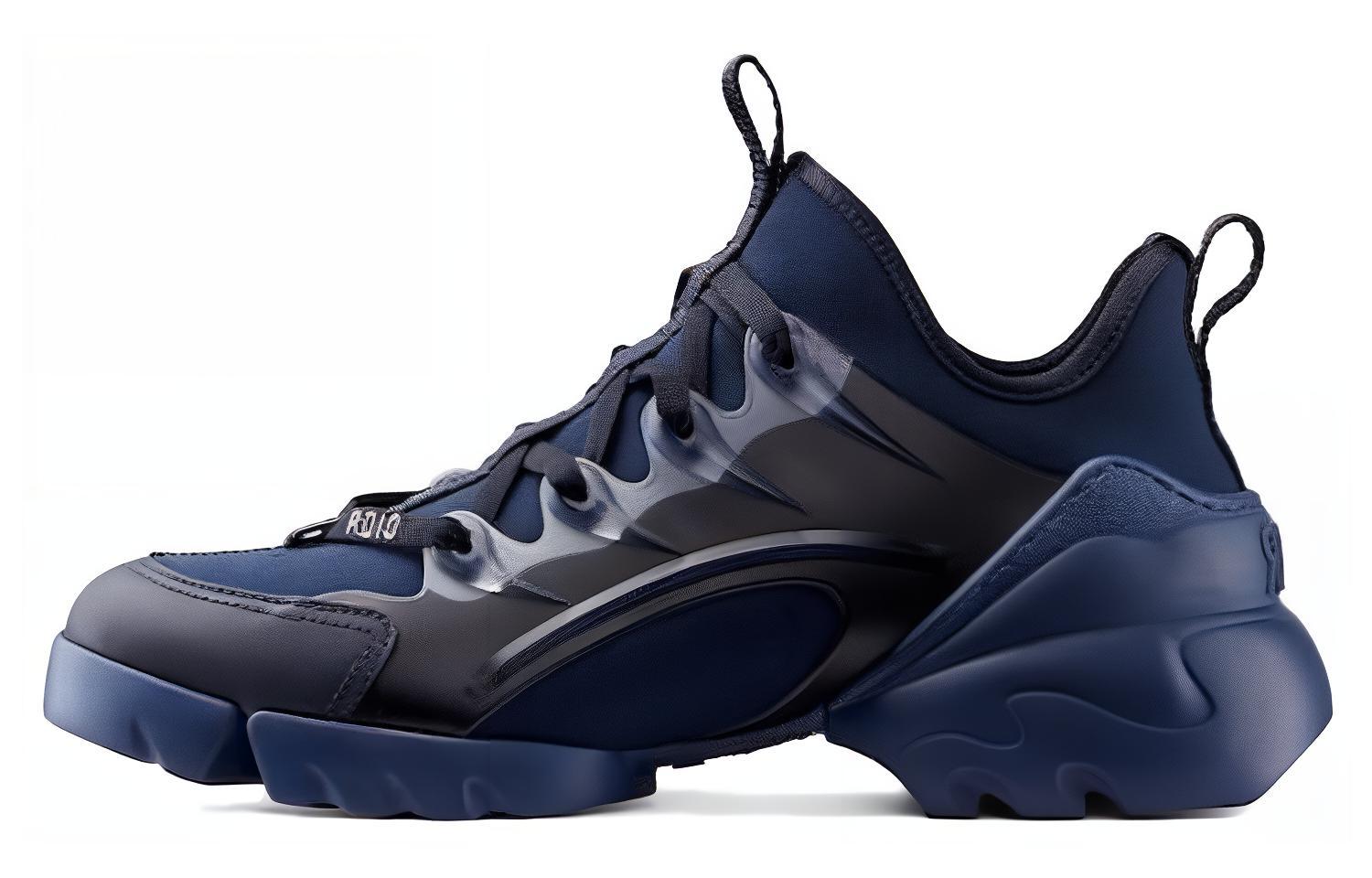 DIOR Dior D-Connect lace-up round toe low-top lifestyle shoes for women, indigo