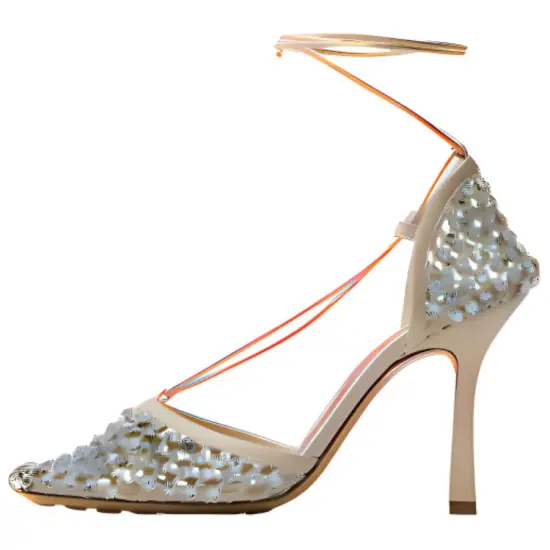 Bottega Veneta Stretch High Heels Women's Silver