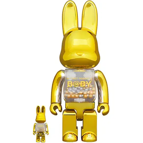 BE@RBRICK R@BBRICK My First Baby Gold and Silver Rabbit Chiaki 100%+400% trendy doll 8cm/32cm