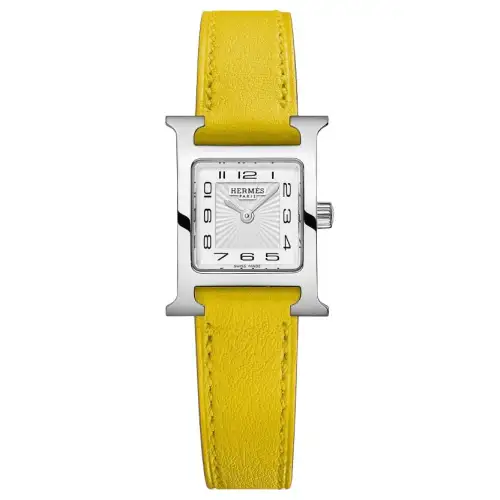 HERMES Wrist Watches Quartz Movement Cow Leather Strap 21*17mm White Dial Women's Watch