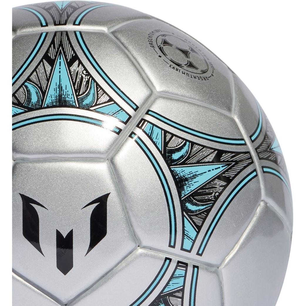 Adidas Mini Soccer Ball TPU Unisex Metallic Silver No. 1 Black Blessing Blue