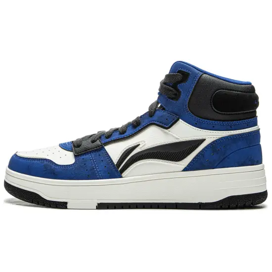 LINING Tianji Soft Skateboard Shoes Men Mid-Top Mist White/Color Blue/Night Black
