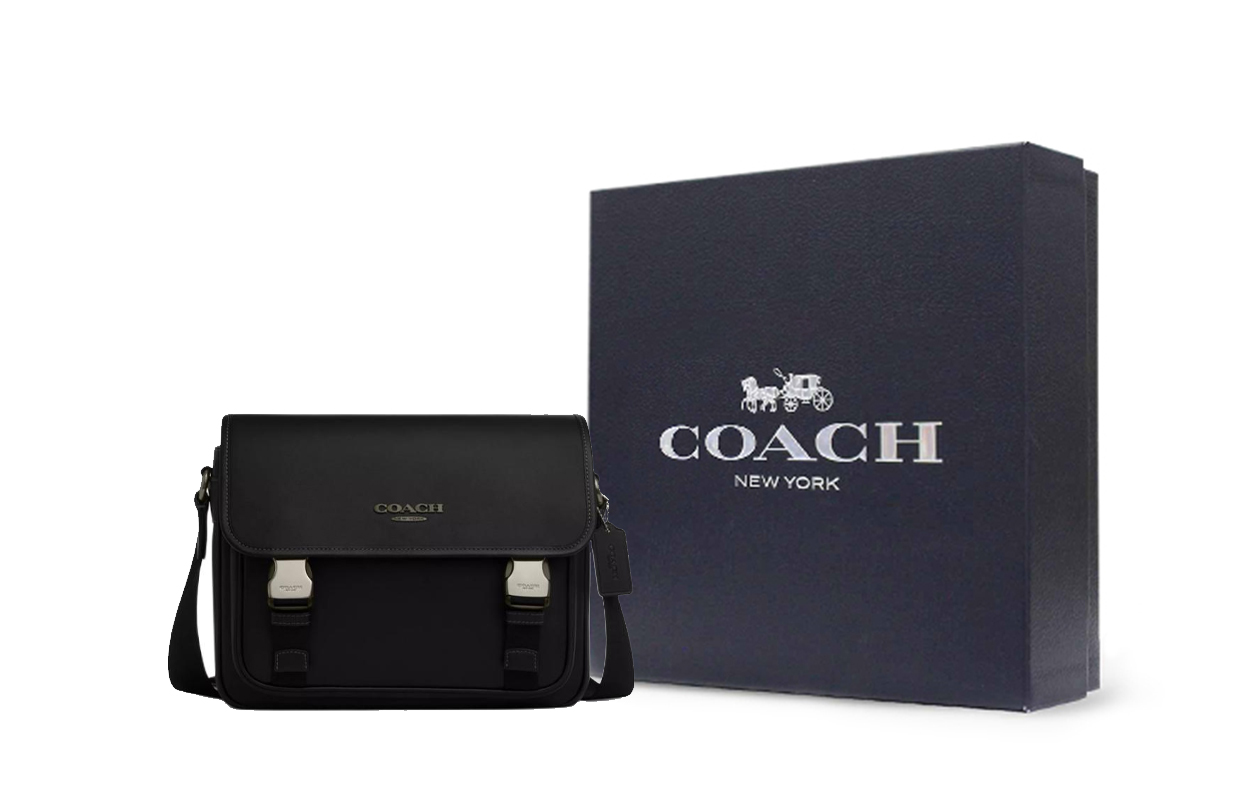 Мужская сумка COACH Racer Messenger 28 (черная) — фото 6