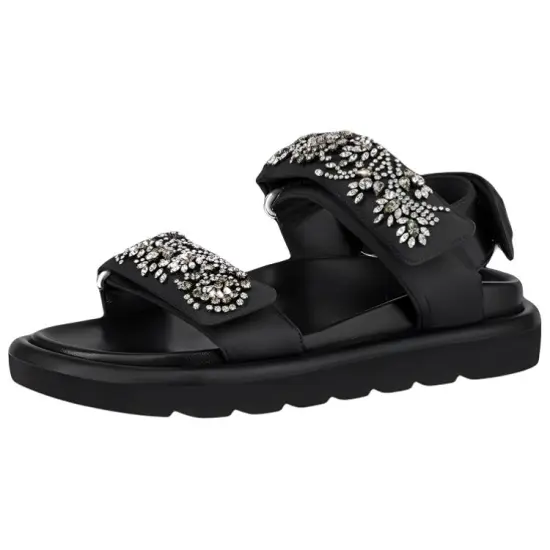 LOUIS VUITTON Pillow Pool Stylish Sandal Women's Black