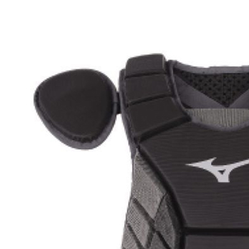 Mizuno Chest Protection Polypropylene EVA Foam, Polyester Fiber, Nylon, Synthetic Leather Unisex Black Gray