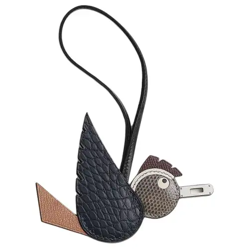 HERMES Birdy Alloy Charms Unisex Black