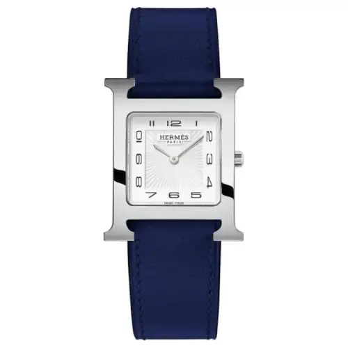 HERMES Wrist Watches Quartz Movement Leather Strap 30mm White Dial Women's Watch 30m Water Resistant