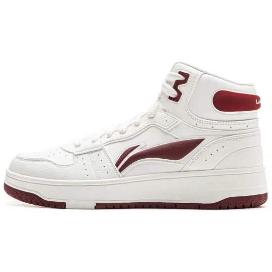 LiNing Tianji SOFT HI Anti-Slip Wear-Resistant Mid-Top Skateboard Shoes Men's White Red