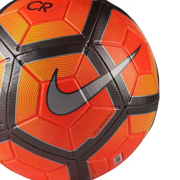 Nike Size 5 Soccer Ball Rubber Unisex Dark Red Pie Orange Silver