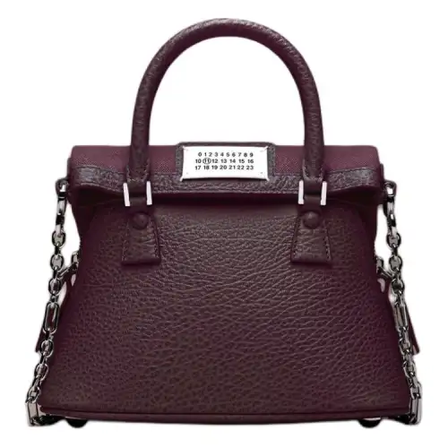 Maison Margiela 5AC Grain Calfskin Shoulder Bag, Crossbody Bag, Handbag Micro Women's Merlot