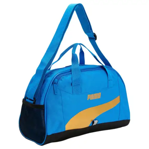 PUMA Polyester One Shoulder Crossbody Handheld Gym Bag Medium Unisex Blue & Gold