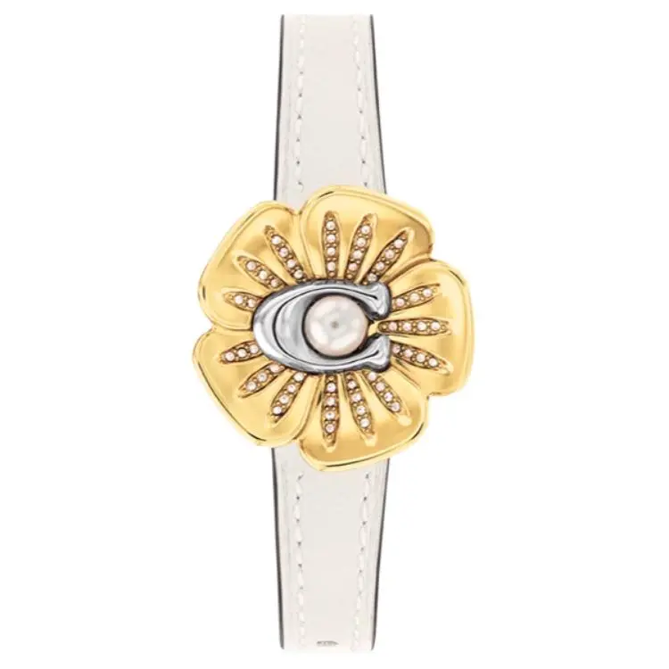 COACH Wrist Watches Quartz Movement Cow Leather/Cow Leather Strap 29mm White Dial Women's Watch