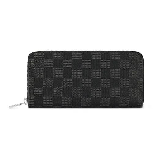 LOUIS VUITTON Zippy Graphite Canvas Wallet Men's Gray