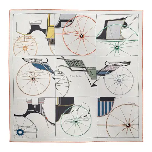 HERMES A Toute Berline ! Silk Scarves Women's Beige