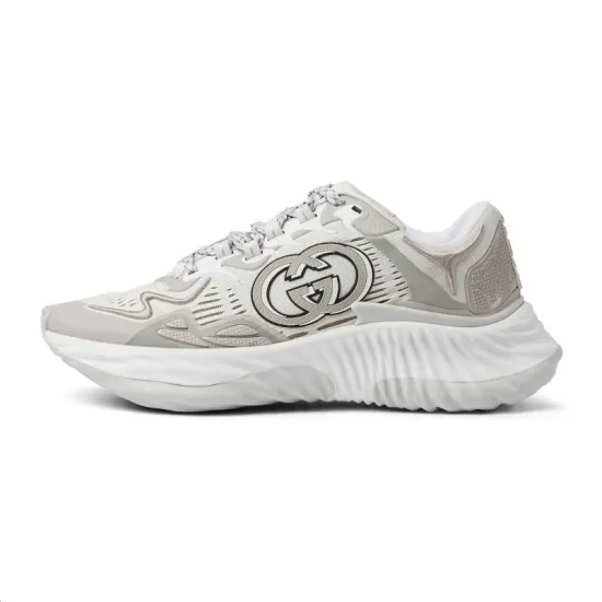 GUCCI Casual Shoes Men Low-Top Gray White