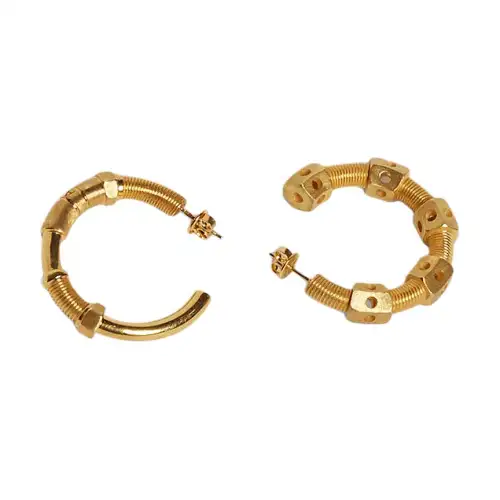 Bottega Veneta Sterling Silver Earrings Women's Gold