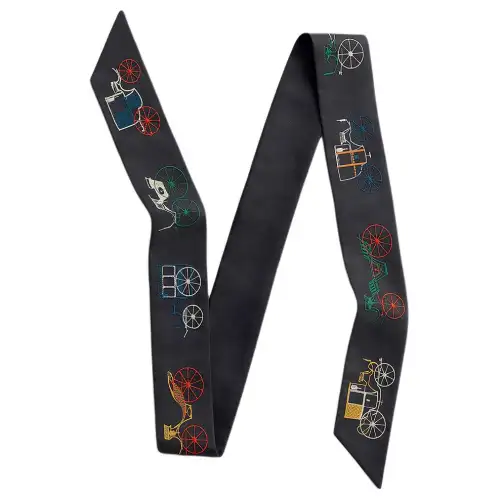 HERMES A Toute Berline ! Silk Scarves Unisex Dark Blue