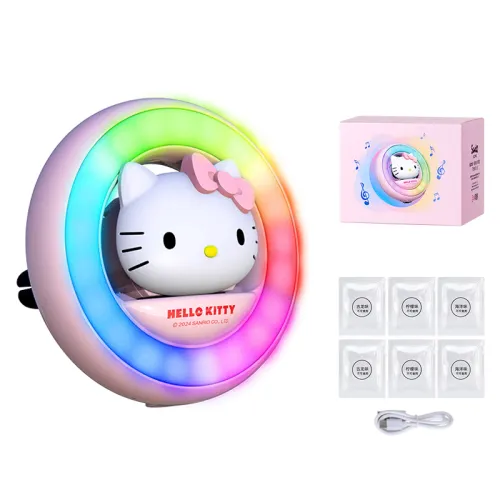 Hello kitty, sanrio, LED atmospheric rhythm light, universal aromatherapy for auto, silicone harmless perfume